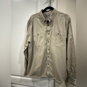 Guide Series Men's Khaki Button-Up‎ Shirt Size L